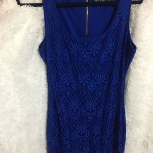 Guess blue dress , size 8 Lace Sheath .
